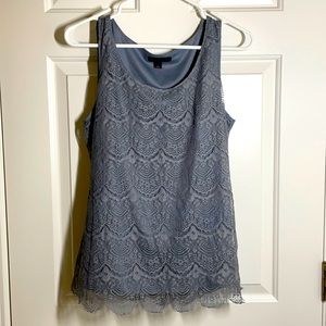 Banana Republic Slate Blue/Gray Lace Top